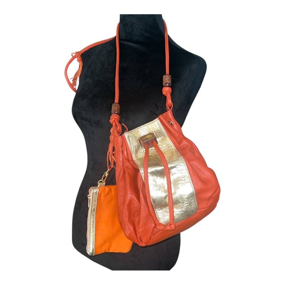 Lou Lou de la Falaise Gold and Orange Crossbody Bag with Metallic Detail - Picture 3 of 8